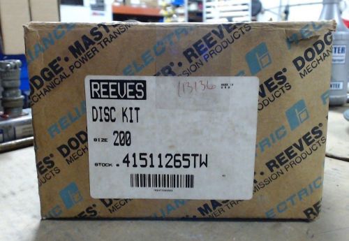 NIB Reliance Elec. Reeves Dodge disc kit 41511265TW Size 200 - 60 day warranty