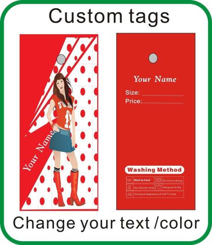 500pcs red color tags Fashion tags for clothes Beautiful lady tags custom tags