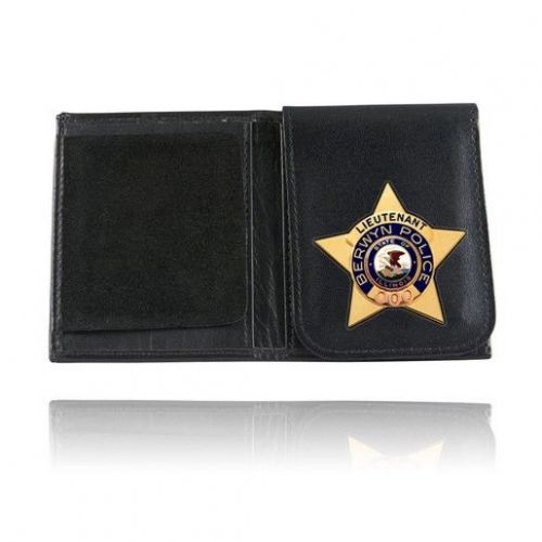 Boston Leather 575-S-9006 Book Style Badge Wallet w/Flip-Out Badge Flap
