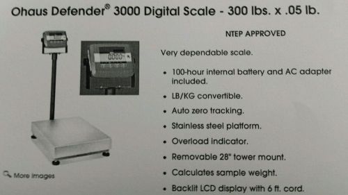 Ohaus Defender 3000 scale D31P150BL - 300 lbs x .05 lb