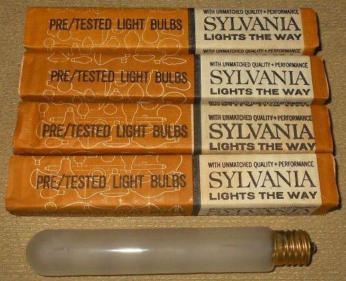 + 4 NOS/NIB Sylvania T6 1/2-A Light Bulbs Frosted Glass Free Shipping T61/12-A