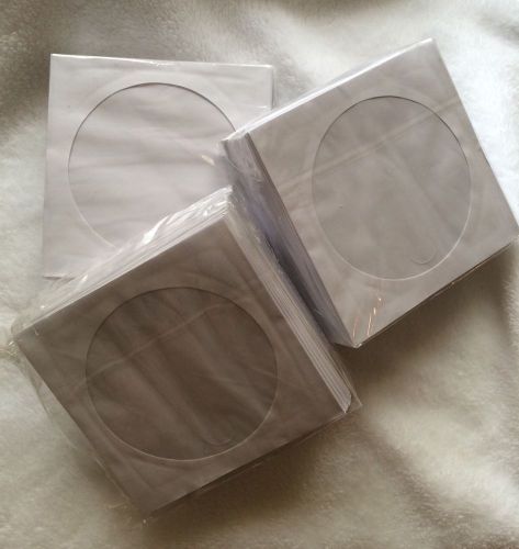 290 NEW Paper CD DVD R Disc Sleeve Window Flap Envelopes White