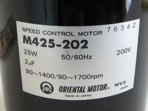 (1) Oriental Speed Control Motor &amp; Encoder M425-202 25W 200V Made in Japan