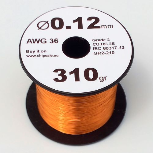 0.12 mm 36 AWG Gauge 310 gr ~3000 m Enamelled Copper Magnet Enameled Wire Coil