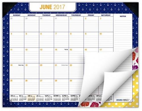 17 Month Dated Desk Pad - (August 2016 - December 2017) (1-Pack, Assorted