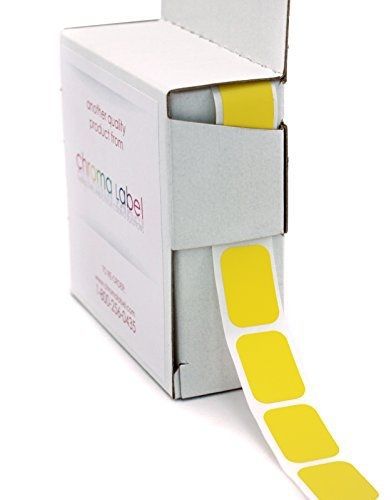 Chromalabel.com 1/2&#034; x 3/4&#034; Yellow Square Color-Coding Stickers | Permanent