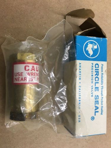 CIRCLE SEAL 259B-2PP BRASS THREADED CHECK VALVE 3000PSI 1/4 IN NPT D522584 *USA!