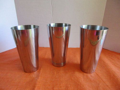 Lot of 3 Stainless Steel Milkshake Malt Mixer Blender Cups TAYCO IRVIN-WARE