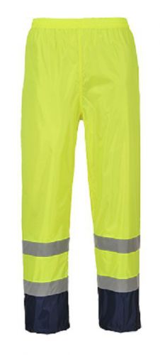 Portwest hi-vis classic contrast rain pants 190t sizes m-5xl h444 elastic waist for sale