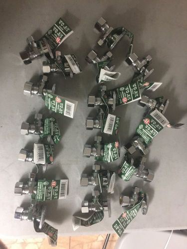 19 X ...Keeney Quarter Turn Angle Valve..Inlet 5/8&#034; O.D. Outlet 3/8&#034; O.D.