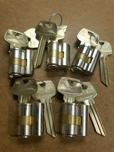 Lot of 5 Sargent 6300 Removable Cores with 10 key blanks. HH Keyway.