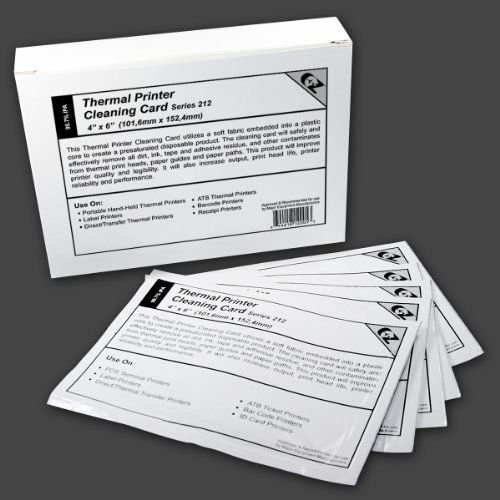 Waffletechnology Thermal Printer Cleaning Card 4&#034;x6&#034; - 101.6mm x 152.4mm Series