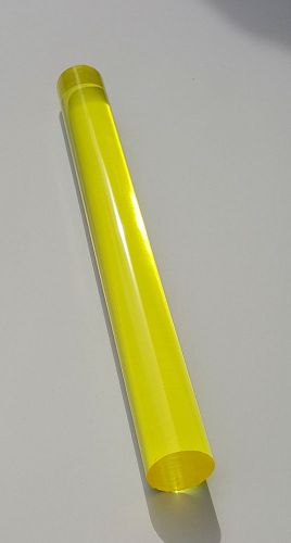 1 1/4” diameter clear yellow translucent acrylic plexiglass rod 12 inch long for sale