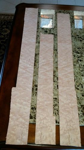 121&#034; Birdseye maple raw wood veneer 3 1/2&#034; wide and wider w. Flame Luthier