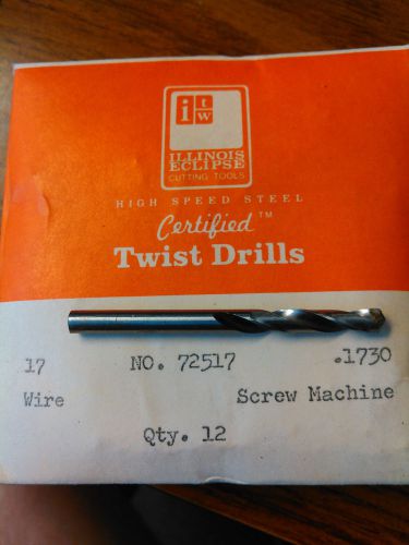 ITW HSS Screw Machine Twist Drills 17 Wire .1730 #72517, 84-pack