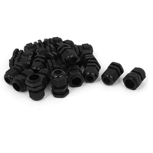 PG11 Waterproof Wire Cable Glands Clamp Black Plastic Connector 22pcs ZH