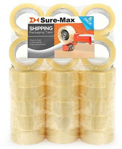 Sure-max premium carton packing tape 2.0 mil 330 feet (110 yards) - clear - 2 for sale