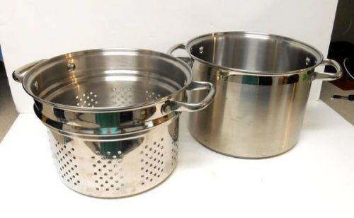 Chef Style Heavy Duty Stainless Steel 8qt STOCK POT w/ STEAMER Insert Pasta