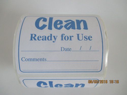 Clean Ready for Use Labels Stickers