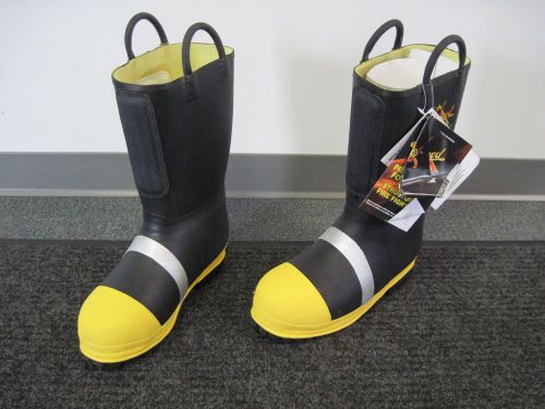 807-6000 Thorogood Firefighting Hellfire Rubber Lug Sole Boot-Size 6.5 Wide Mens