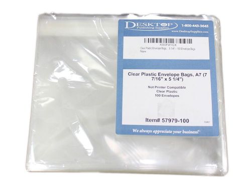 Clear Plastic Envelope Bags, A7 (7 7/16 x 5 1/4) - 100 Envelope Bags