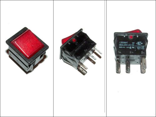 ARCOLECTRIC C5556AT RED ROCKER SWITCH ILLUMINATED 250V 15A