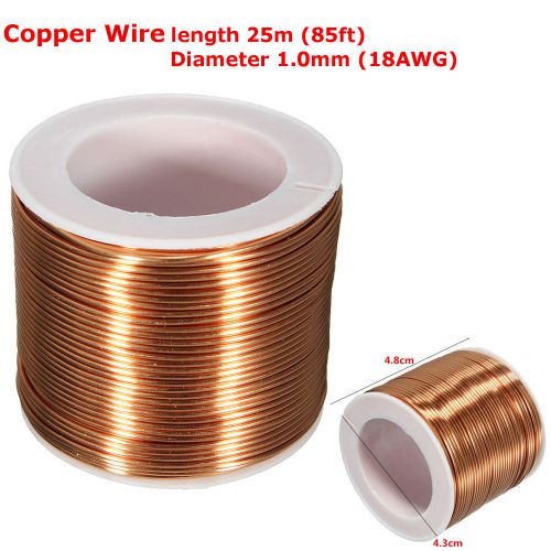 SPOOL COPPER WIRE 1.0mm,18GA,25m,85ft ENAMELED COPPER coil,Magnet Wire