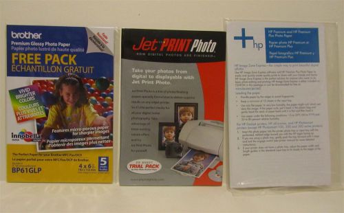 New photo paper 4 x 6 jet print, brother premium glossy &amp; hp premium plus for sale