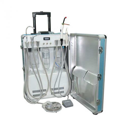 Portable Dental Turbine Unit 4 hole+Compressor +Suction System + Syringe+ scaler