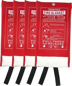 TONYKO 3.9 X 5.9ft Fiberglass Fire Blanket For Emergency Surival, Flame And
