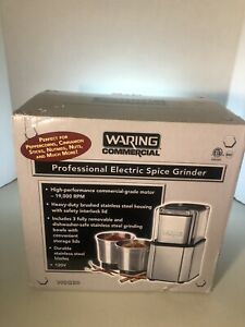 Waring WSG30 Professional Spice Grinder w/ 3 Stainless Bowls &amp; Lids