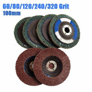 Grinding Wheels 100mm Flap Sanding Discs Angle Grinder 60/80/120/240/320 Grit US