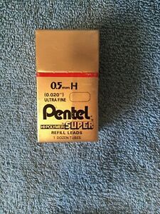 0.5mm H Pentel Lead 12 Tubes 144 Pcs C505-H Refill Mechanical Pencil Hi-Polymer