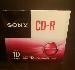 NEW SONY CD-R 700MB, 1-48x 10 PACK NEW