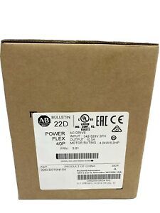 Allen Bradley 22DD010N104 Powerflex 40P 4.0kW 5.0HP  22D-D010N104 Ser A 10.5A