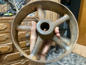 ANTIQUE CAST IRON 10X2 3/4&#034; FLAT BELT PULLEY lineshaft GAS ENGINE SAWMILL NICE!