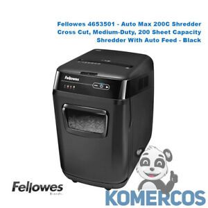 Fellowes 4653501 AutoMax 200C Auto Feed Shredder Cross Cut 200 Sheets