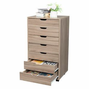 Mobile Bulky File Cabinet with Sliding Office Vertical 7-Drawer Filing Cabinet