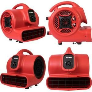 Xpower P-430 1/3 Hp Air Mover, Carpet Dryer, Floor Fan, Utility Blower - Red