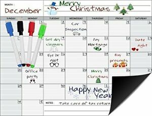 Calendario Mensual Magnetico Pizarra Blanca Planificador Para Su Refriger...