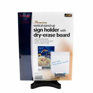 Acrylic Sign Holder 8.5 x 11&#034; Office Desk Display Stand With Dry Erase Board