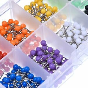 500 Push Pins Mix Color Notice Cork Felt Board Map Flag Desk Thumb Tacks Supply