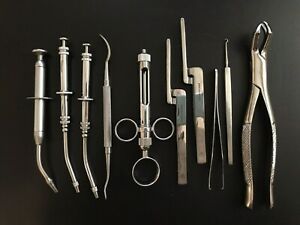 10 DENTAL TOOLS SYRINGE PLUGGER FORCEPS FILE ETC. NEW LARGE LOT SEE PICTURES