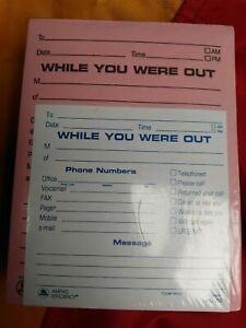 While You Were Out Pink Lot of 12 Pads 50 Sheets Per Pad Ampad 23-000