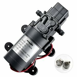 12V DC Fresh Water Pump with 2 Hose Clamps 12 Volt Diaphragm Pump Self