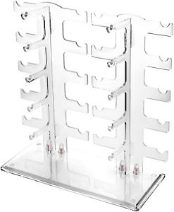 Lamoutor 2 Row Sunglasses Rack Holder Glasses Display Stand Transparent