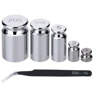 TOODOO 1g 2g 5g 10g 20g Gram Set for Digital Scale Balance and 1 Piece Calibr...