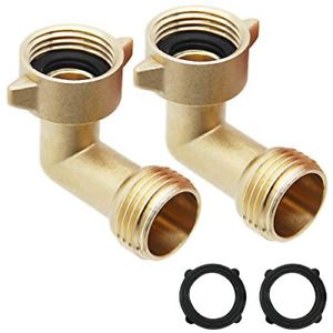 Twinkle Star Garden Hose Elbow Connector 90 Degree Brass Hose Elbow 2Pcs+ Extra