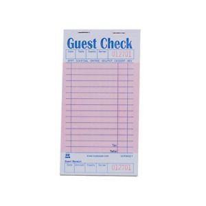 Royal - GCP3632-1-IN Pink Guest Check Board, 1 Part Booked with 15 Lines, of 10