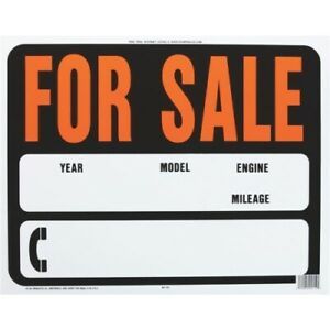 Hy-Ko Auto Heavy Gauge Plastic Sign, For Sale 5 pack